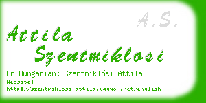 attila szentmiklosi business card